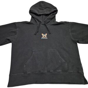 RVCA Hoodie Medium Black Butterfly Graphic Y2K Streetwear Pullover Fleece Logo